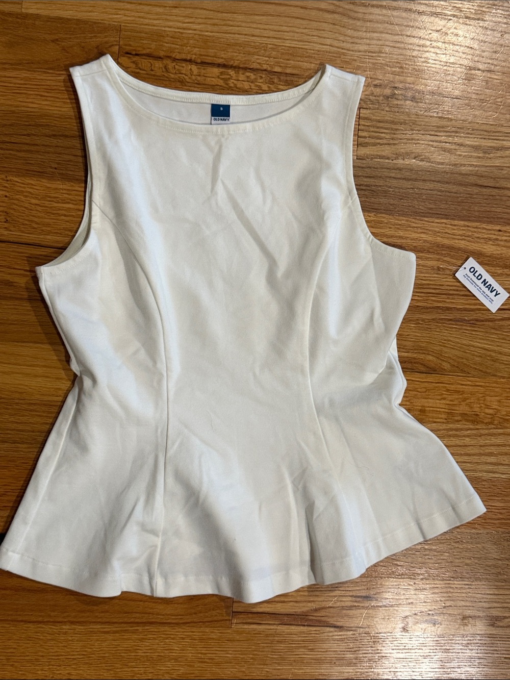 Old Navy White Sleeveless Peplum Tank Top size small